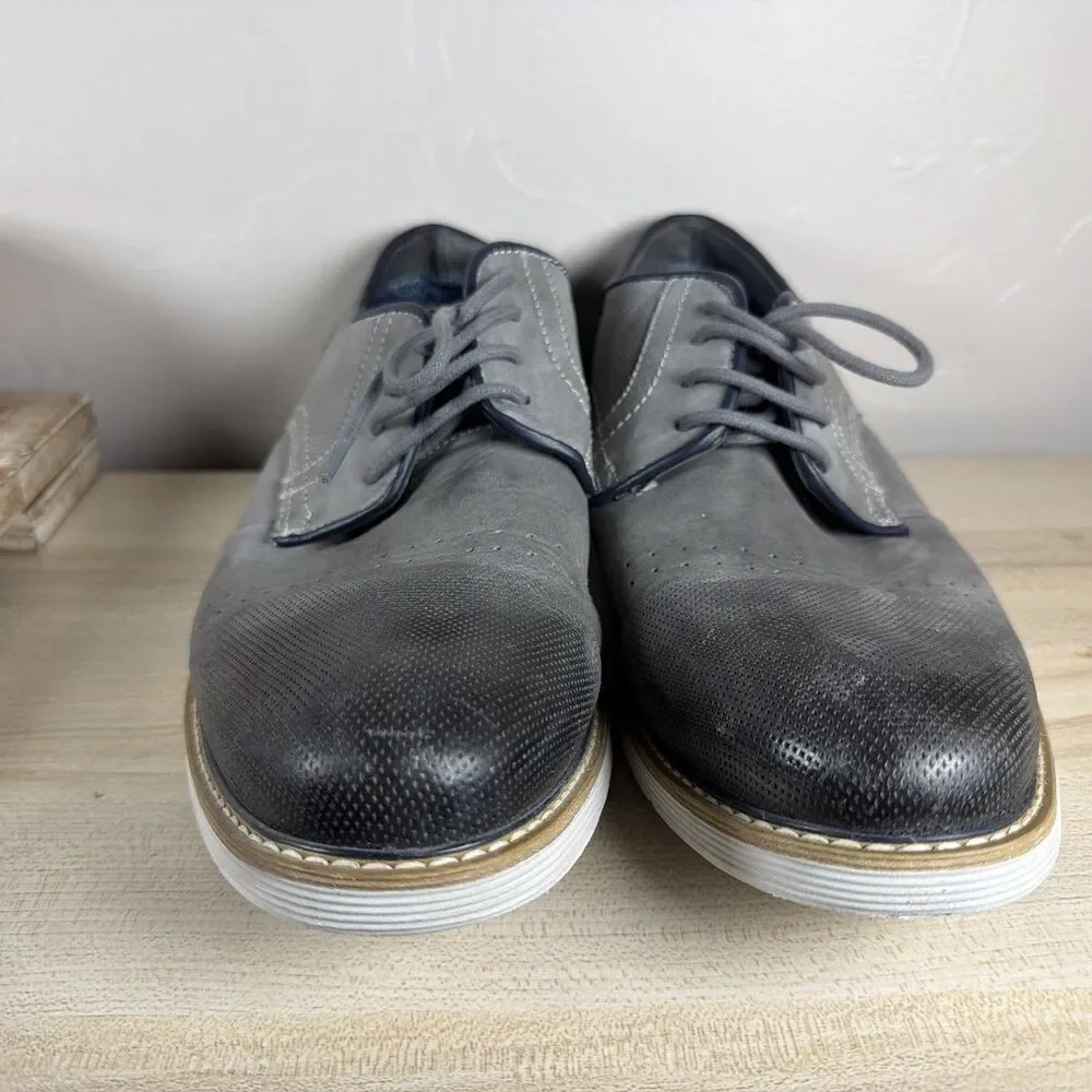 Steve Madden P-BEATT Mens 10 Grey Leather Oxfords